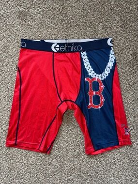 ethika Boston Red Sox Red and Navy Athletic Boxer Briefs with Chain Graphic